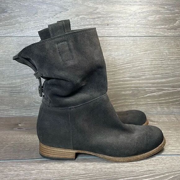 Alberto Fermani Shoes - Alberto Fermani Umbria Dark Gray Suede Women’s Size EU 36 Pull On Slouch Boots
